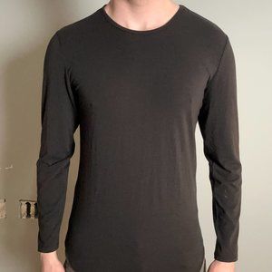 Large - Cuts AO Long Sleeve Elongated Tee Long Sleeve, Black